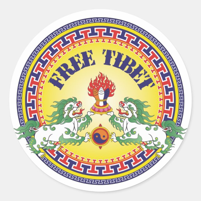 Sticker Rond Le Thibet libre rond (Devant)