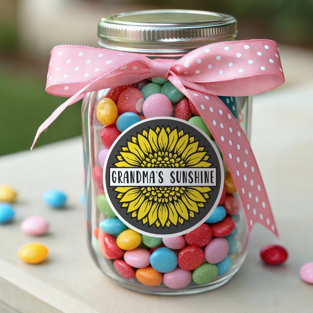 Sticker Rond Le tournesol de grand-mère (Créateur téléchargé)