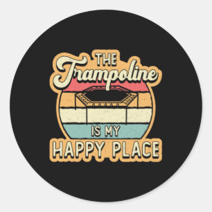 Sticker Rond Le Trampoline Est Mon Endroit Heureux Jump Trampol