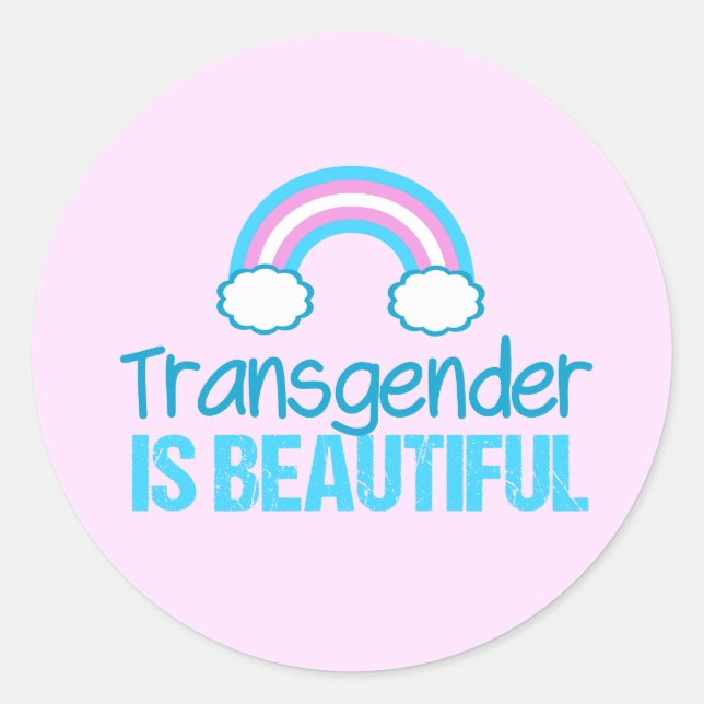 Sticker Rond Le transgenre est beau (Devant)