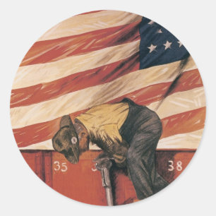 Sticker Rond Le travail d'équipe gagne