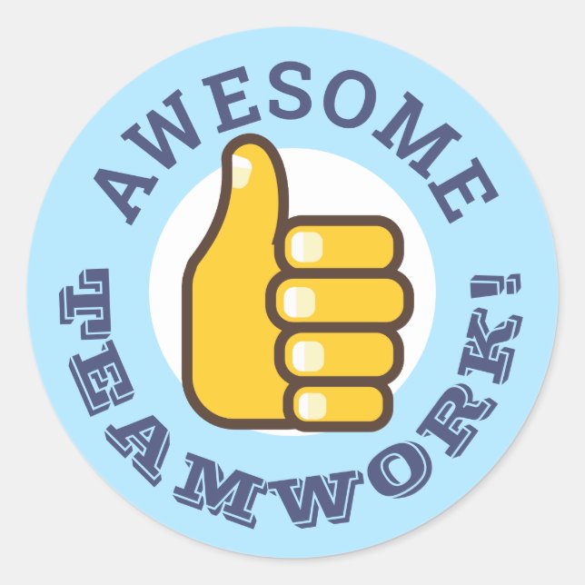 Sticker Rond Le travail d'équipe permet d'obtenir des autocolla (Devant)