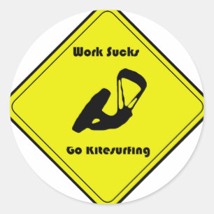 Sticker Rond Le travail suce toujours
