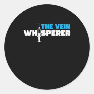 Sticker Rond Le Vein Whisperer Phlebotomiste cadeau phlébotomie