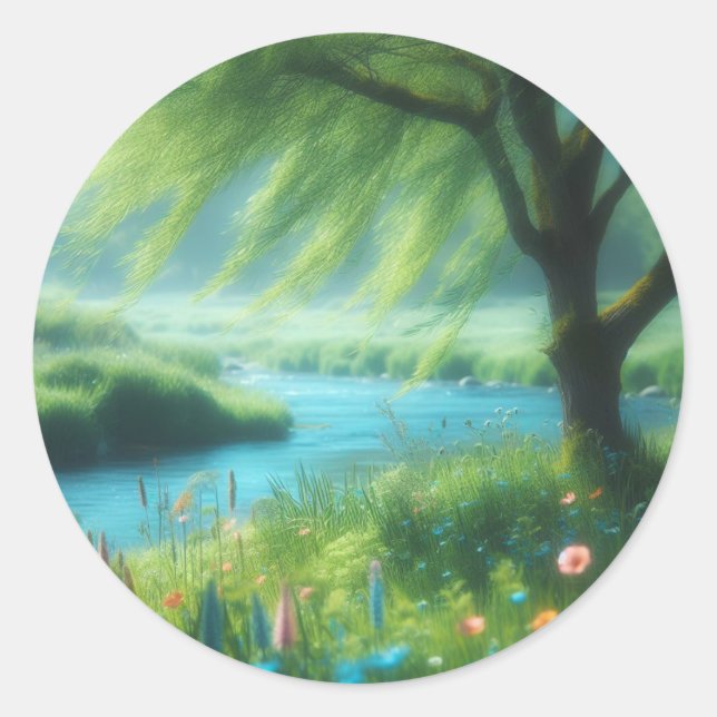 Sticker Rond Le vent dans le vent (Devant)