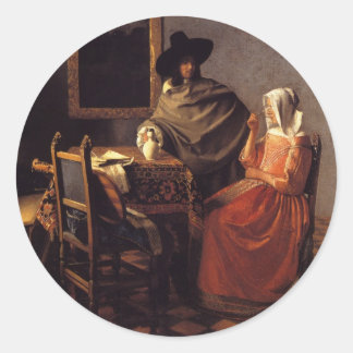 Sticker Rond Le verre du vin