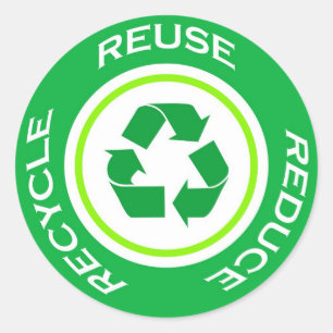 Sticker Rond Le vert réutilisent - l'autocollant