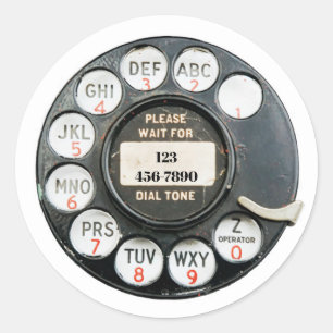 Sticker Rond Le vieux cadran rotatoire de téléphone, éditent