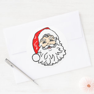Sticker Rond Le visage du Père Noël
