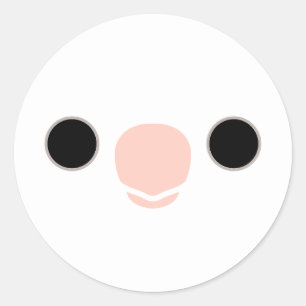 Sticker Rond Le visage d'un coq blanc Clear Pied