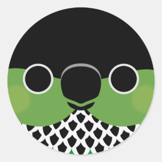 Sticker Rond Le visage d'un leurre à cou noir