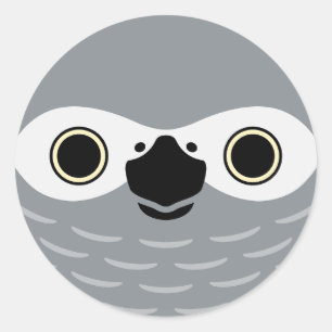 Sticker Rond Le visage d'un perroquet gris africain