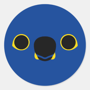 Sticker Rond Le visage d'une macaw Hyacinth