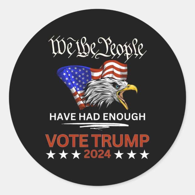 Sticker Rond Le Vote Républicain Trump 2024 Nous, Le Peuple, Av (Devant)