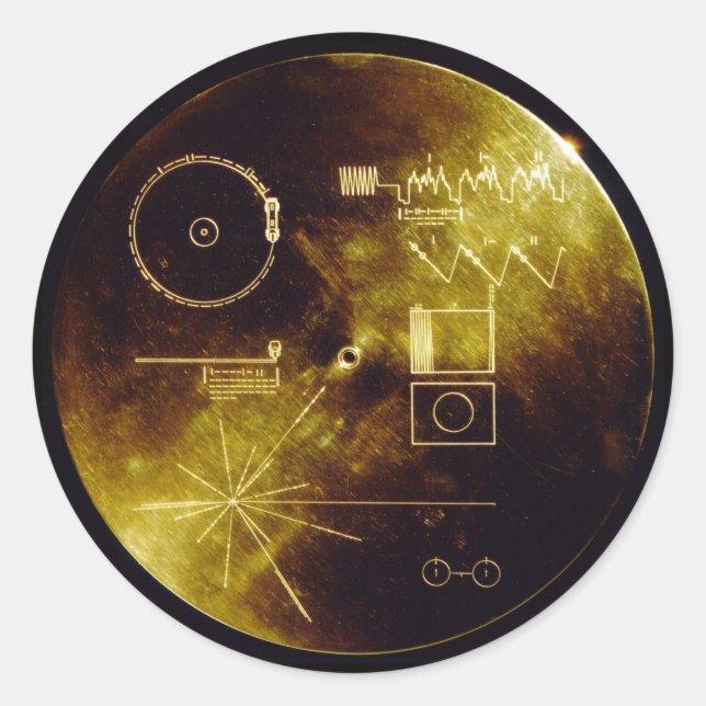 Sticker Rond Le Voyager Golden Record (Devant)