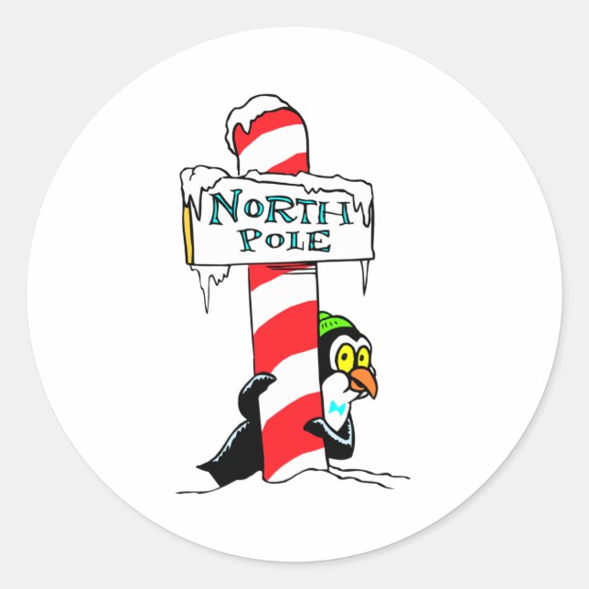 Sticker Rond Le vrai pôle Nord (Devant)