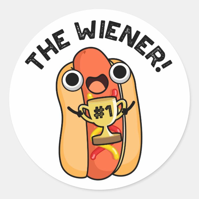 Sticker Rond Le Winner Funny Winner Hot Dog Pun (Devant)