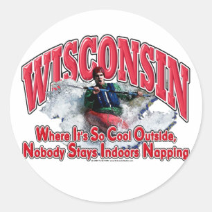 Sticker Rond Le Wisconsin Whitewater