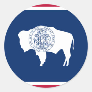 Sticker Rond Le Wyoming, Etats-Unis diminuent