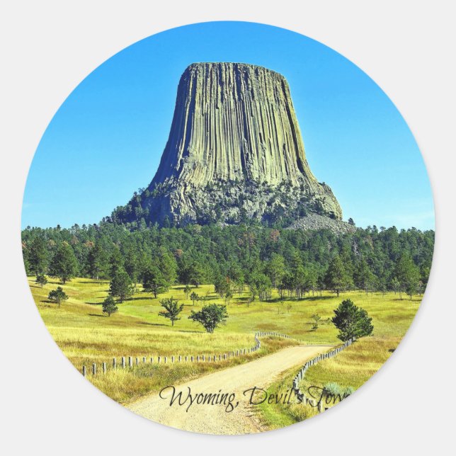 Sticker Rond Le Wyoming, la Tour du Diable (Devant)