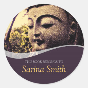 Sticker Rond Le zen Bouddha font face à l'autocollant
