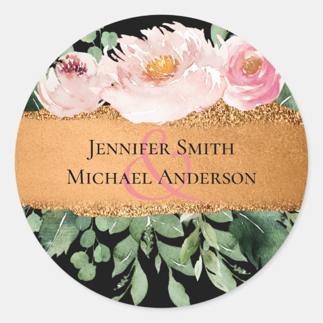Sticker Rond LeahG Budget Rose Glamor Girly Mariage (Devant)