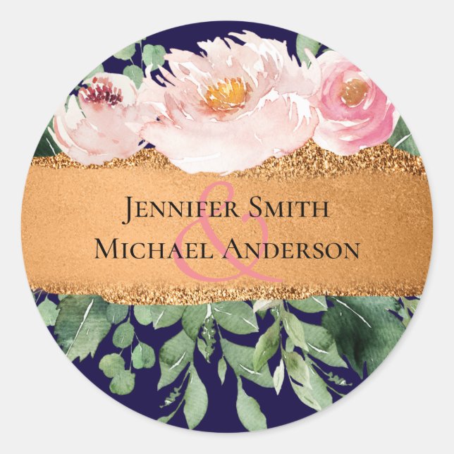 Sticker Rond LeahG Rose de budget Gold Glam Mariage (Devant)