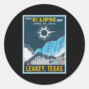 Sticker Rond Leakey Texas Total Solar Eclipse 2024