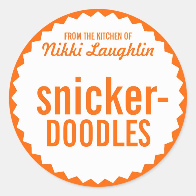 Sticker Rond L'échange de biscuit font le modèle cuire au four (Devant)