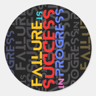 Sticker Rond L'Échec Est Le Succès En Cours Citations Motivatio