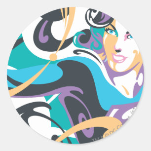 Sticker Rond L'éclaboussure de couleur de Supergirl