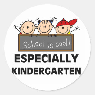 Sticker Rond L'école de jardin d'enfants est fraîche