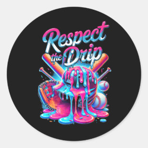 Sticker Rond Lecteur De Baseball Pour Les Garçons Crème Glace R