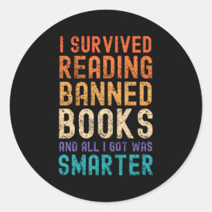 Sticker Rond Lecteur de livre J'ai survécu Lecture Interdit Liv