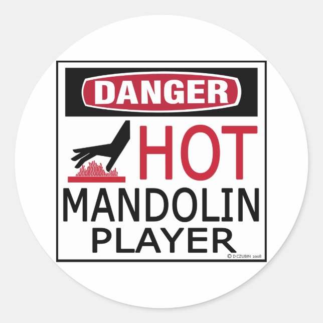 Sticker Rond Lecteur de mandoline Hot (Devant)