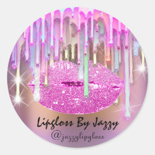 Sticker Rond Lecteur de maquillage Lipgloss Emballage Artistiqu