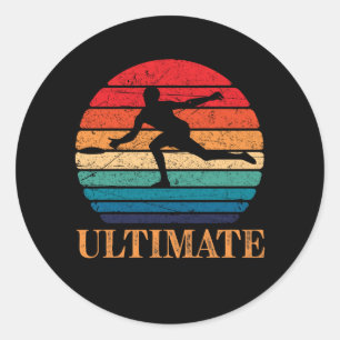 Sticker Rond Lecteur Frisbee Retro Ultimate Lecteur Flying Disk