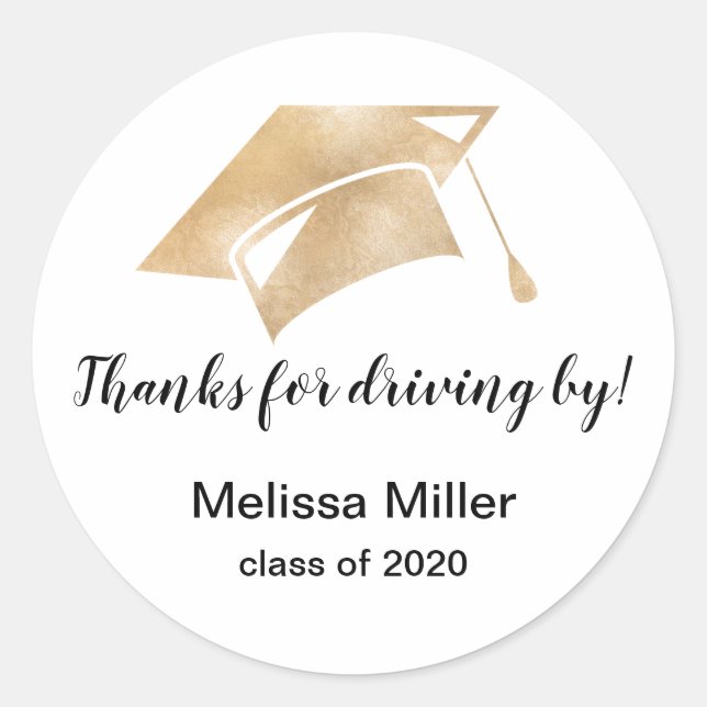 Sticker Rond lecteur par classe de graduation 2020 mise en quar (Devant)