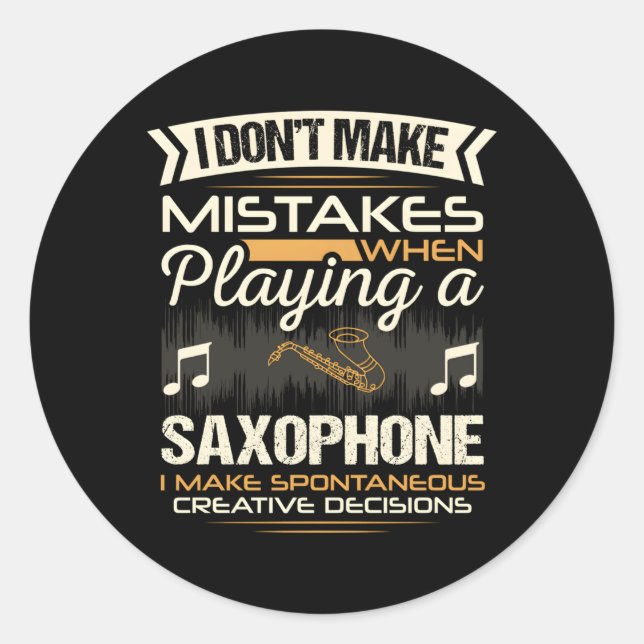 Sticker Rond Lecteur saxophone (Devant)