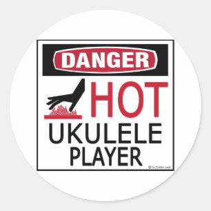 Sticker Rond Lecteur Ukulele Hot
