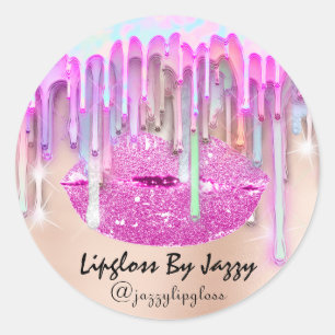 Sticker Rond Lecteurs de maquillage Lipgloss Emballage des gout