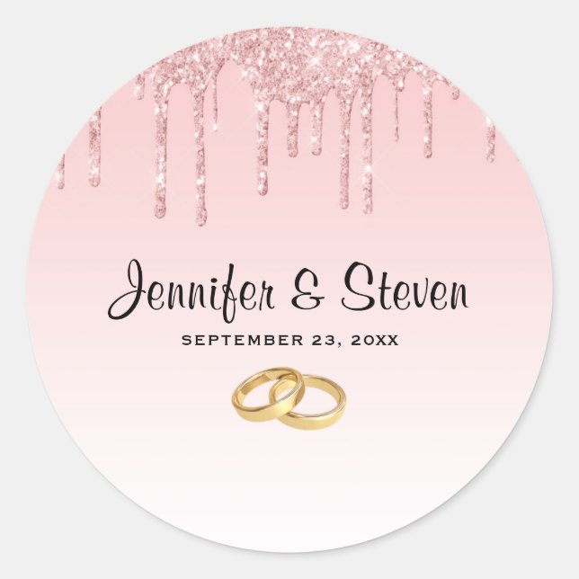 Sticker Rond Lecteurs de Parties scintillant rose Mariage moder (Devant)