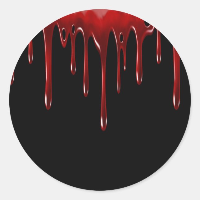 Sticker Rond Lecteurs de sang tombés Noir (Devant)
