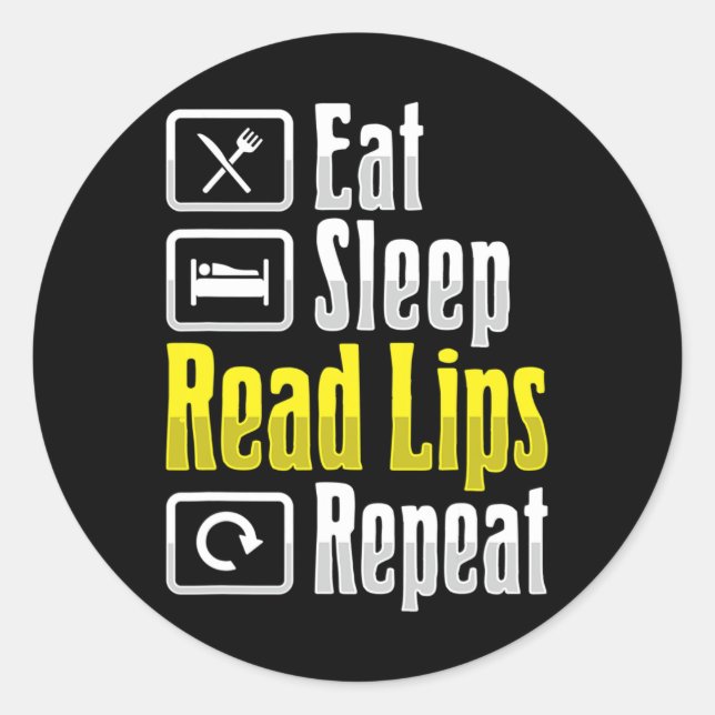 Sticker Rond Lecture de la lèvre ASL Gesture main sourde Perte  (Devant)