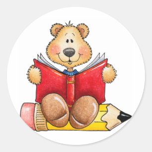 Sticker Rond Lecture de l'ours