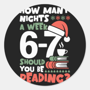 Sticker Rond Lecture drôle 67 Mème Prof d'anglais Noël Bo