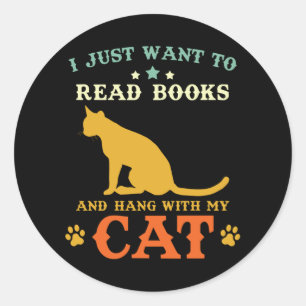 Sticker Rond Lecture Hobby Livres Cadeau