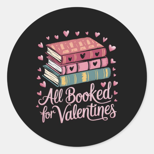 Sticker Rond Lecture Professeur Valentines Jour Tout Réservé Po (Devant)
