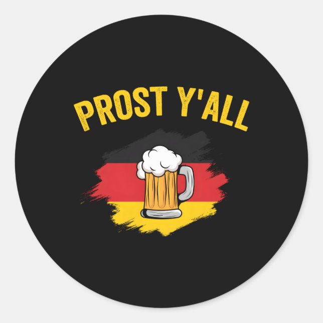 Sticker Rond Lederhosen Oktoberfest Prost Y'All (Devant)
