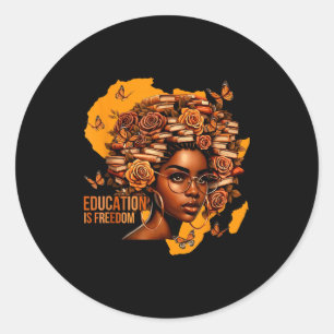 Sticker Rond L'éducation est un professeur noir dom livres hist